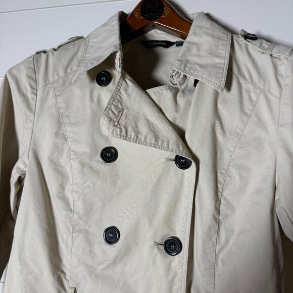 S Curve Light Jacket-Trench Coat Cream Size 10 - Picture 6 of 7
